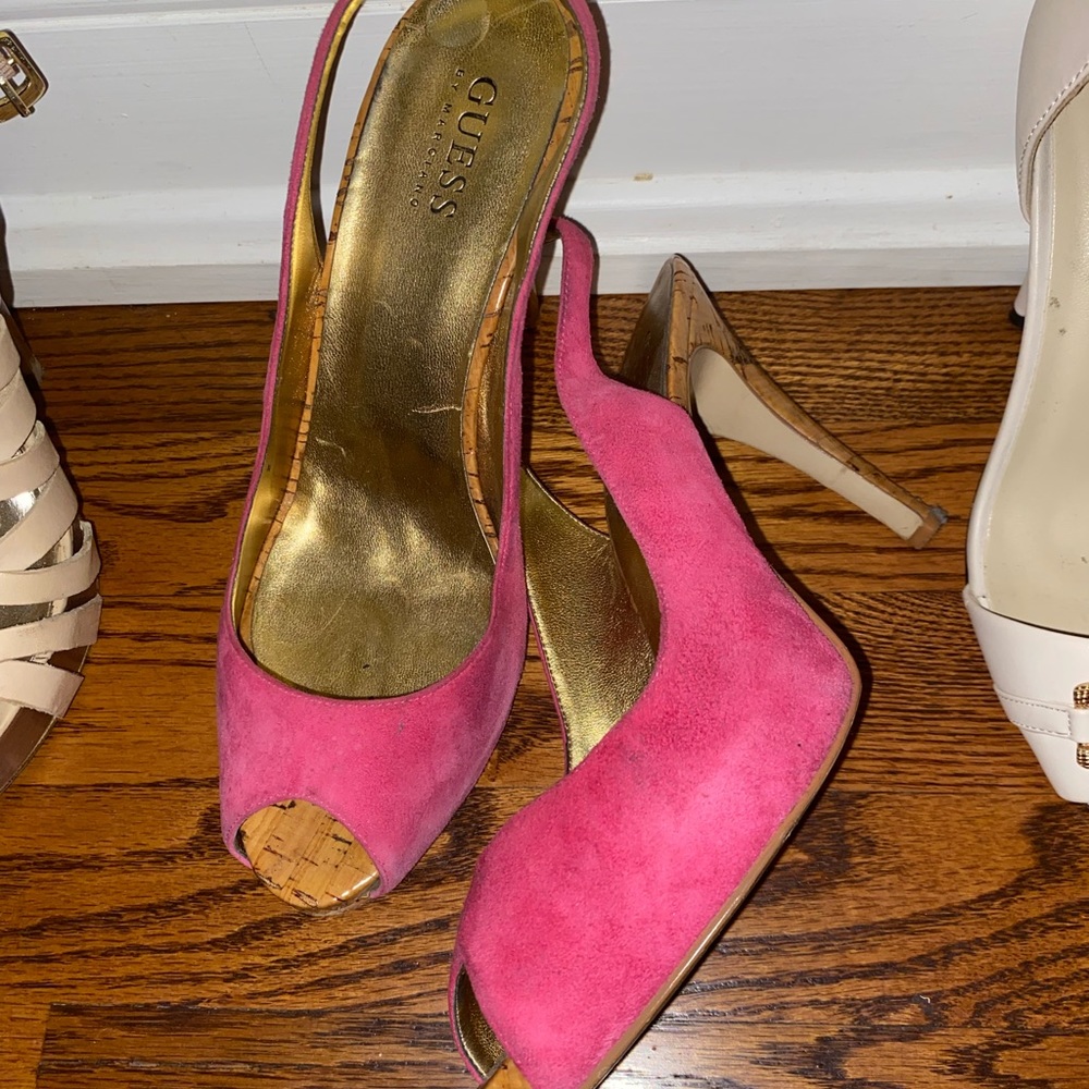 Pink sling backs